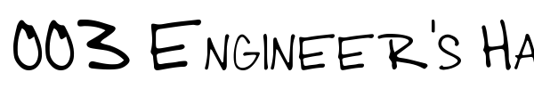 003 Engineer's Hand font preview